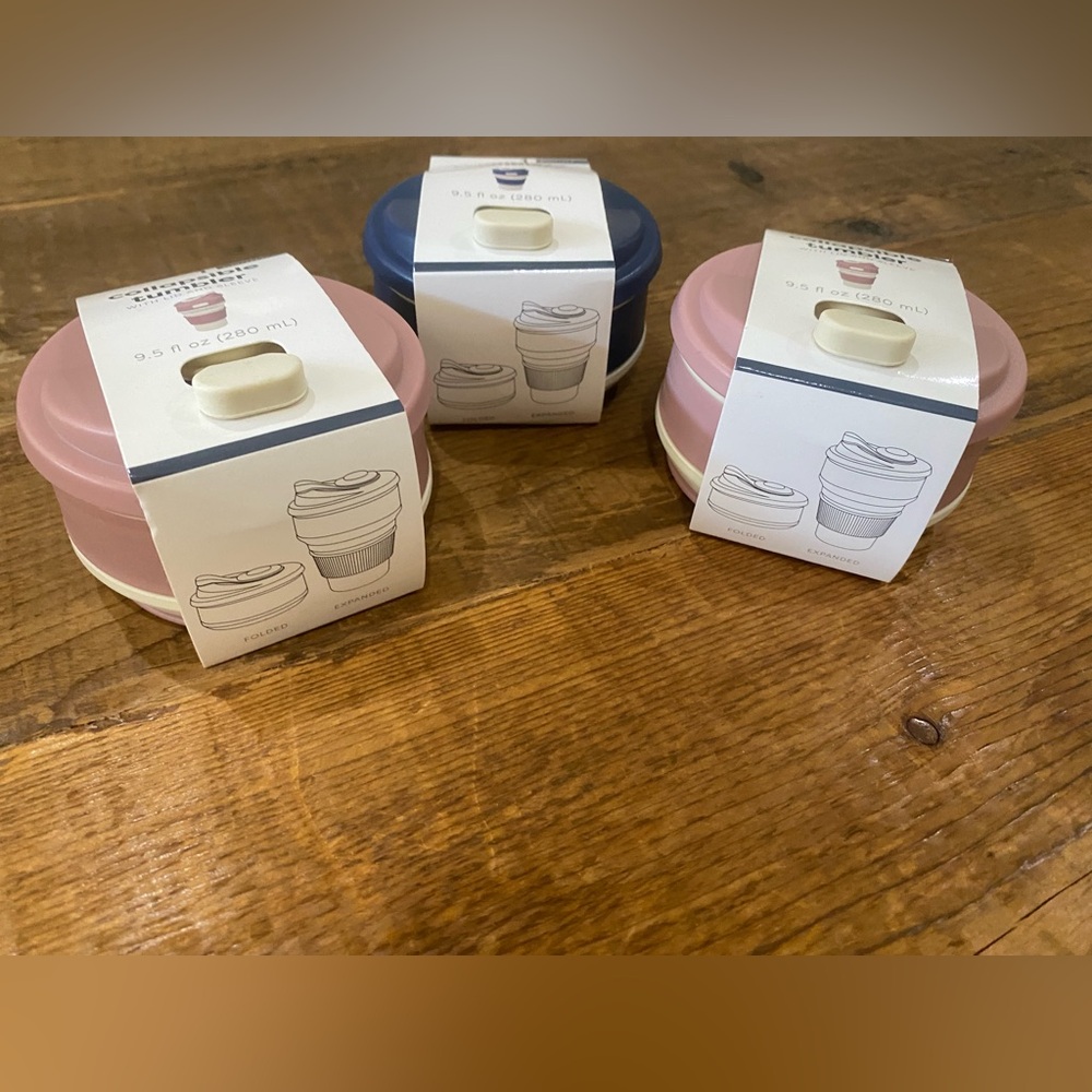 Collaspable Travel Tumblers 3, blue/pink - Picture 3 of 4